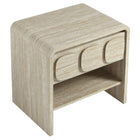 Modway Toscana 1-Drawer Nightstand - Travertine-Non-Marking Floor Glides