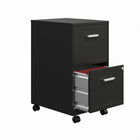 Hirsh 2-Drawer Mobile Vertical File Cabinet - Black-Cam lock secures both drawers