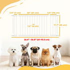 PawHut 26"-37" Dog Gate - 18" Tall Pet Gate and 2 Extensions - White-Extra rods prevent dogs from squeezing through edges