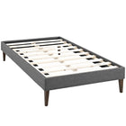 Modway Sharon Fabric Twin Bed Frame with Squared Tapered Legs - Grey-Solid Wood Frame