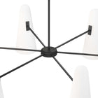 Modway Beacon 6-Light Chandelier - Opal Black-ETL Listed for Damp Locations