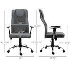 Vinsetto High Back Mesh Computer Desk Chair with Armrests - Grey-Can slightly rock back and forth