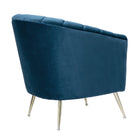 Manhattan Comfort Rosemont 32.28" Mid-Century Modern Velvet Upholstered Accent Chair - Blue and Gold - 2 Pack-Home Assembly Required. All Hardware Included