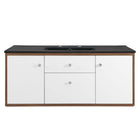 Modway Transmit 48" Wall-Mount Bathroom Vanity - Walnut/Black-Chrome Hardware