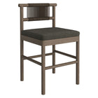 Modway Eleni Outdoor Teak Wood Counter Stools 2-Piece Set - Weathered Grey/Flint-Non-Marking Foot Caps