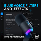 Logitech G Yeti GX Dynamic RGB Gaming Microphone with Lightsync - Black-Blue VO!CE Filters and Effects: Enable Smart Audio Lock and other studio tools; add Blue VO!CE filters, effects and samples to entertain and engage your audience on stream
