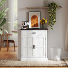 HOMCOM 30" Small Modern Sideboard Buffet Cabinet with Storage Doors - White-Assembly required