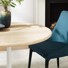 Modway Lippa 36" Round Faux Travertine Dining Table - White Travertine-Versatile Placement