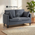 HOMCOM 55" Loveseat Sofa with Spring Cushion - Dark Grey-Compact design for apartments or studios, 45.3" wide seating accommodates two people comfortably  