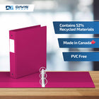 Davis Group Premium Economy Binder - Round Ring - 1.5" - Pink - 6 Pack-Ideal for Conferences, Reference, Colleges & Universities