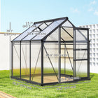 Outsunny Polycarbonate Greenhouse - 6' x 6' x 6.6' - Grey- An aluminium frame that's tough on water
 