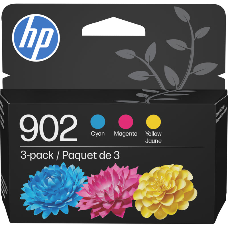 HP 902 Cyan, Magenta & Yellow Original Ink Cartridges, 3 Pack