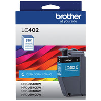 Brother Genuine LC402 INKvestment Tank Ink Cartridge - Standard Yield - Cyan-Yields up to 550 pages per standard-yield cartridge