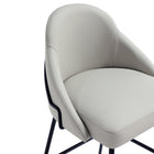 Manhattan Comfort Gracie 22" Modern Leatherette Upholstered Barstool - Stone and Black - 2 Pack-Features High Density Foam Filled For Comfort and Durability. 