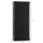 HOMCOM 72.5" H Freestanding Kitchen Buffet Cabinet with 4 Doors - Black-Magnetic doors with round handles make it easy opening and closing 