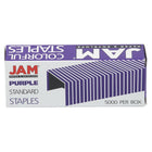 JAM Paper Standard Size Colourful Staples - Violet Purple - 5000 Pack-Size: Standard (0.5 x 0.25 inches) | 1/2 inch wide and 1/4 inch length