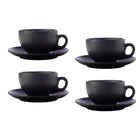 Maxwell & Williams Caviar Teacup and Saucer - 250 ml - 4 Pack-Dishwasher Safe