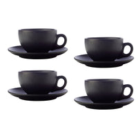 Maxwell & Williams Caviar Teacup and Saucer - 250 ml - 4 Pack-Dishwasher Safe