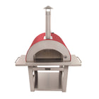 Kucht Venice Outdoor Wood‑Fired Pizza Oven - Red-Foldable Tables on both sides