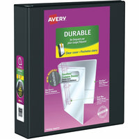 Avery Durable View Binder, 2" Sized Slant D Rings, Black, (17031)-Durable View Binder with 500-Sheet capacity