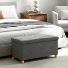 HOMCOM Velvet Upholstered Foldable Ottoman Footrest - Grey-Felt pads on the bottom protect floors and prevent scratches;