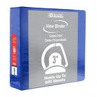 BAZIC Products 3" Slant D Ring View Binder with 2 Pockets - Blue - 3 Pack-Clear View Cover on front, back & side