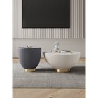 Manhattan Comfort Anderson Modern 28.15" Coffee Table and 18.43" End Table - Cream and Grey - Set of 2-Beautiful Ceramic Marble Table Top