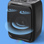 Philips TAX3000 Bluetooth Party Speaker-Beat-Synced Party Lights - When the tunes are pumping, a rainbow of colorful RGB LED lights shimmer and pulse on the surface of this speaker’s woofer. With 13 light-effect modes to choose from, you get to set the perfect vibe: simply press the light button on the speaker panel or use our companion app to get the lightshow started.