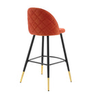 Modway Cordial Performance Velvet Bar Stools - Orange - Set of 2-Bar Stool Weight Capacity: 300 lb