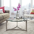 Modway Signet Stainless Steel Coffee Table - Silver-Polished stainless steel base
