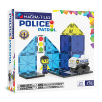 Magna-Tiles Police Patrol 20-Piece Magnetic Construction Set-What’s Included: 20 magnetic pieces, including 1 Mix & Match Police Figure (head, body & helmet)
