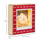 HOMCOM Christmas Advent Calendar with 24 Countdown Drawers and LED Lights - Red-For home offices, tables, mantles, desks, or fireplaces 
