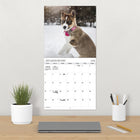 DateWorks 2026 16-Month Wall Calendar - 12" x 12" - Puppies - Bilingual-Features monthly pages for January to December 2026, as well as the last 4 months of 2025