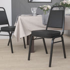Flash Furniture HERCULES Trapezoidal Back Stacking Banquet Chair in Black Vinyl - Black Frame-500 lb. Weight Capacity