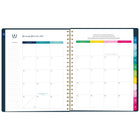 AT-A-GLANCE 2027 Emily Ley Simplified Large Weekly/ Monthly Planner - 11-1/4" H x 9" W - Berry Floral - Bilingual-One month per two page spread has unruled daily blocks, a lined to-do section, a “simplicity tip” to help you plan and a tab for easy navigation