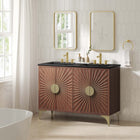 Modway Daylight 48" Double Sink Bathroom Vanity - Black/Walnut-Ceramic Double Sink Basin