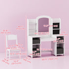 Qaba Kids Vanity Set, Pretend Makeup Playset with Lighted Mirror - White-A magical gift choice for birthdays or any special occasion
