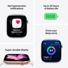 Apple Watch Series 11 - 42 mm - GPS - Space Grey Aluminium Case with Black Sport Band - M/L-Thin and lightweight, Series 11 is comfortable to wear around the clock—while exercising and even when you’re sleeping, so it can help track your key metrics