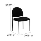 Flash Furniture Comfort Black Fabric Stackable Steel Side Reception Chair-Steel Tubular Steel Frame