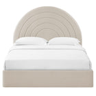 Modway Solana Arched Performance Velvet Full Platform Bed - Almond-Platform Bed Frame
