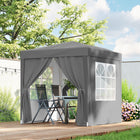 Outsunny 6.6' ft W x 6.6 ft L Pop Up Canopy Tent for Outdoor/Garden/Patio - Grey-Fire and water resistant oxford cover with anti-UV coating block most harmful rays
