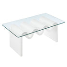Modway Ondine Glass Top Coffee Table - White-8