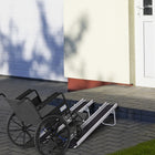 HOMCOM 8' Telescopic Wheelchair Ramp - Silver-3-level telescopic design with immobilized lock for adjustable length 