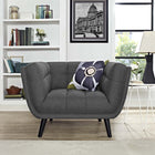 Modway Bestow Upholstered Fabric Armchair - Grey-Soft Polyester Upholstery
