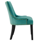 Modway Marquis Performance Velvet Dining Chairs - Teal - 2 Pack-Non-Marking Foot Caps
