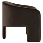 Modway Greer Performance Velvet Upholstered Accent Armchair - Chocolate Brown-Curved Backrest