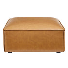 Modway Restore Vegan Leather Ottoman - Tan-Modular Connectors