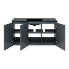 Modway Bryn 48" Wall-Mount Bathroom Vanity - Grey/Black-8" Centerset Faucet Holes