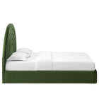 Modway Solana Arched Performance Velvet Full Platform Bed - Moss Green-Plinth Base