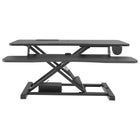 Rocelco 38" Electric Adjustable Desk with AC/USB and Anti-Fatigue Mat - Black-Full size 31.8" x 11.8" fixed keyboard tray holds keyboard or laptop
